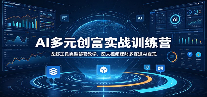 AI多元创富实战训练营：龙虾工具完整部署教学，图文视频理财多赛道AI变现-阿牛笔记