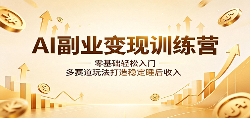 AI副业变现训练营：零基础轻松入门，多赛道玩法打造稳定睡后收入-阿牛笔记