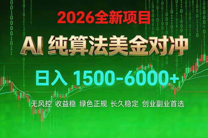 2026 全新美金对冲项目，不套平台赠金，不封号，纯算法对冲，日入 1500-6000+-阿牛笔记
