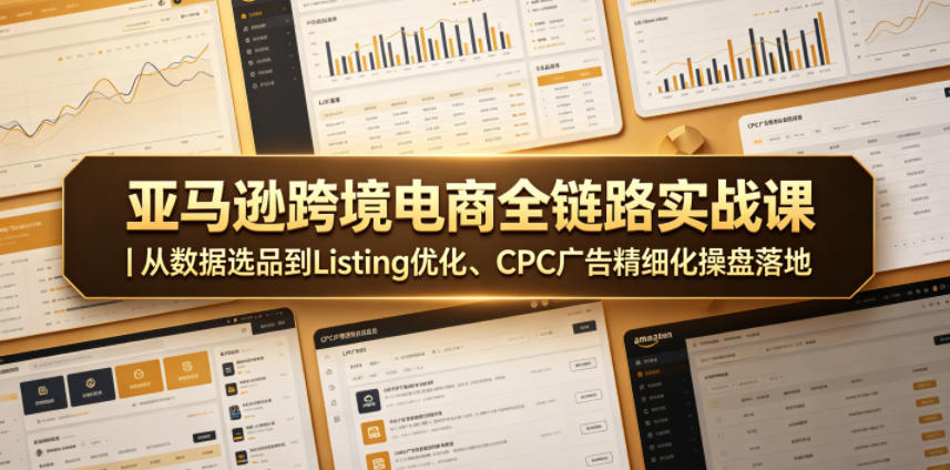 亚马逊跨境电商全链路实战课｜从数据选品到Listing优化、CPC广告精细化操盘落地-阿牛笔记