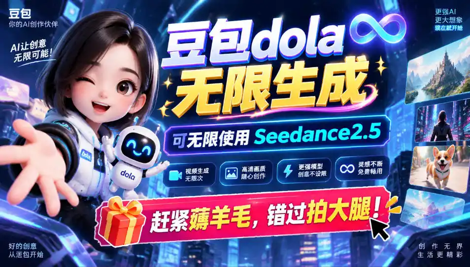 1029最新豆包dola无限生成技术,可以无限生成sseedance2.5,赶紧薅羊毛,和谐拍大腿 1029最新豆包dola无限生成技术,可以无限生成sseedance2.5,赶紧薅羊毛,和谐拍大腿