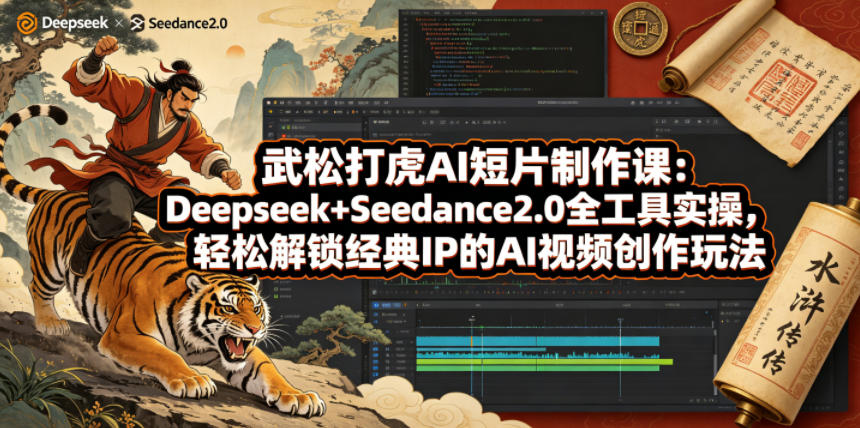 武松打虎AI短片制作课：Deepseek+Seedance2.0全工具实操，轻松解锁经典IP的AI视频创作玩法-阿牛笔记