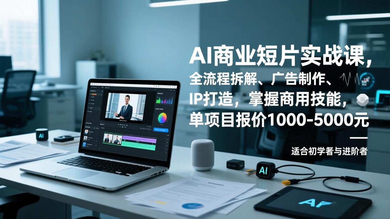 AI商业短片实战课，全流程拆解、广告制作、IP打造，掌握商用技能，单项目报价1000-5000元-阿牛笔记