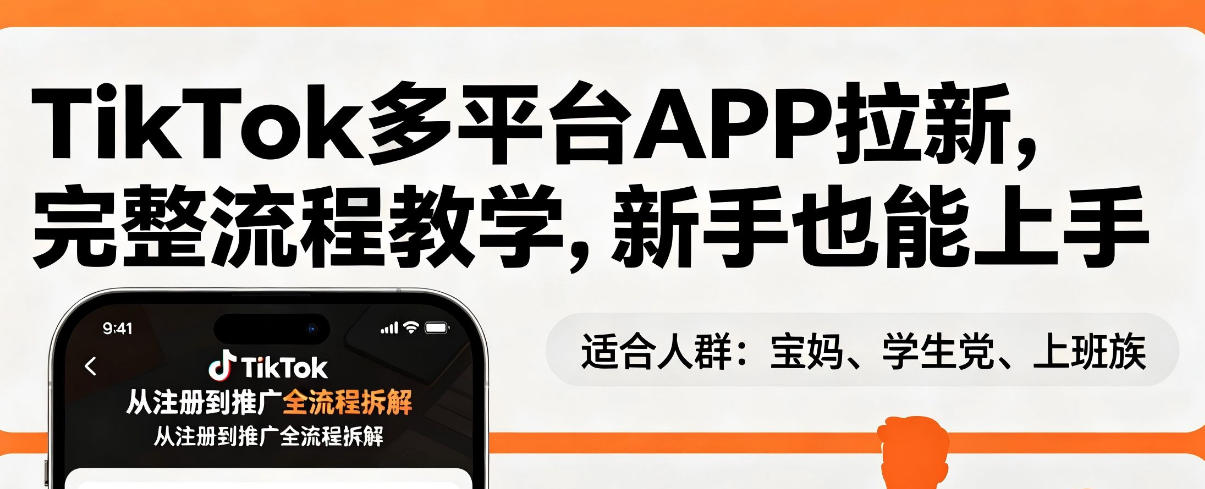 TikTok多平台APP拉新，完整流程教学，新手也能上手，轻松出海搞美金-阿牛笔记
