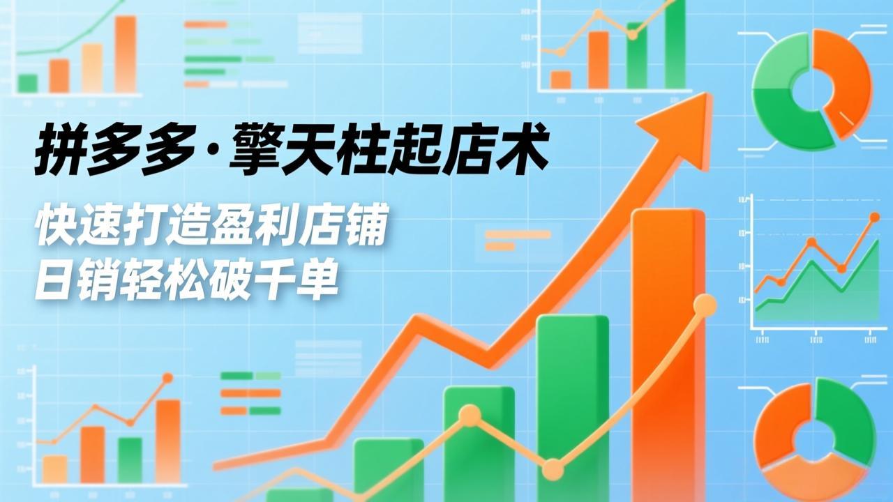 拼多多·擎天柱起店术,爆流布局、利润起飞、不断流,快速打造盈利店铺,日销破千单(更新-阿牛笔记