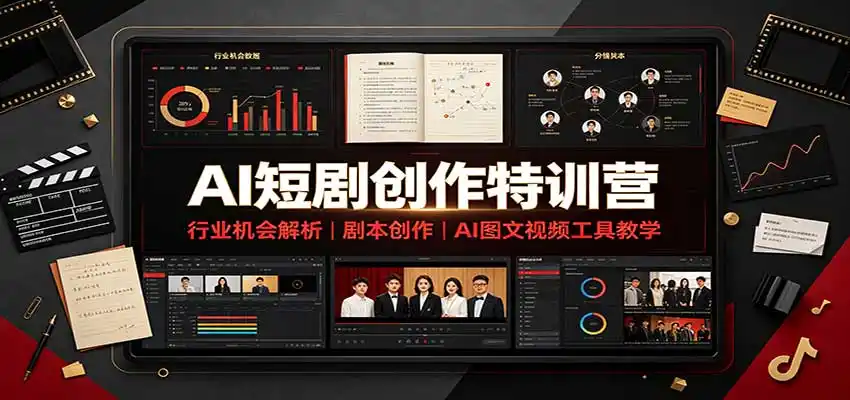 AI短剧创作特训营:行业机会解析,剧本创作,AI图文视频工具教学(文字版)-阿牛笔记