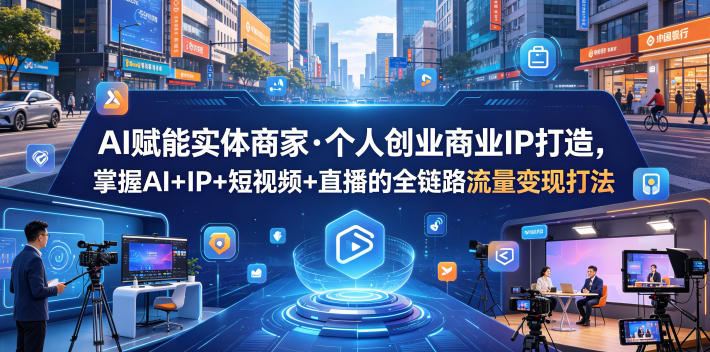 AI赋能实体商家·个人创业商业IP打造,掌握AI+IP+短视频+直播的全链路流量变现打法-阿牛笔记