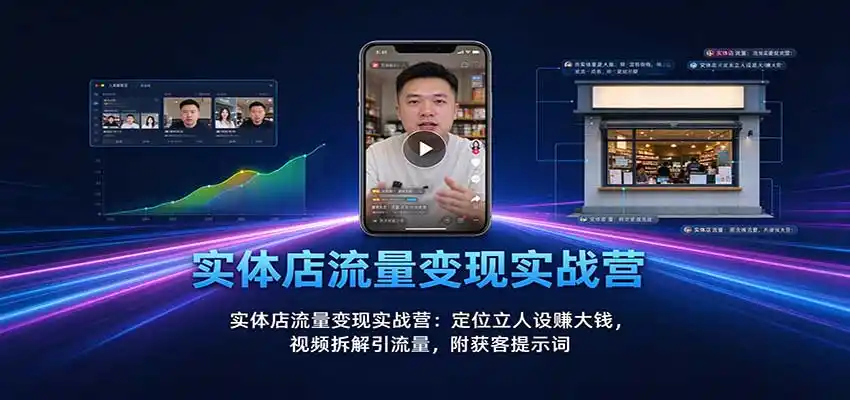 实体店流量变现实战营:定位立人设赚大钱,视频拆解引流量,附获客提示词-阿牛笔记