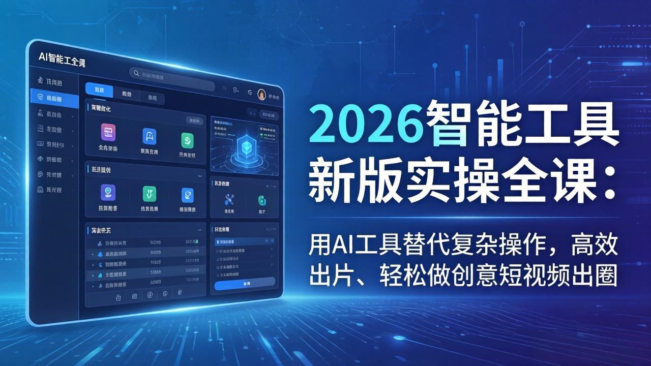 2026智能工具新版实操全课：用AI工具替代复杂操作，高效出片、轻松做创意短视频出圈-阿牛笔记