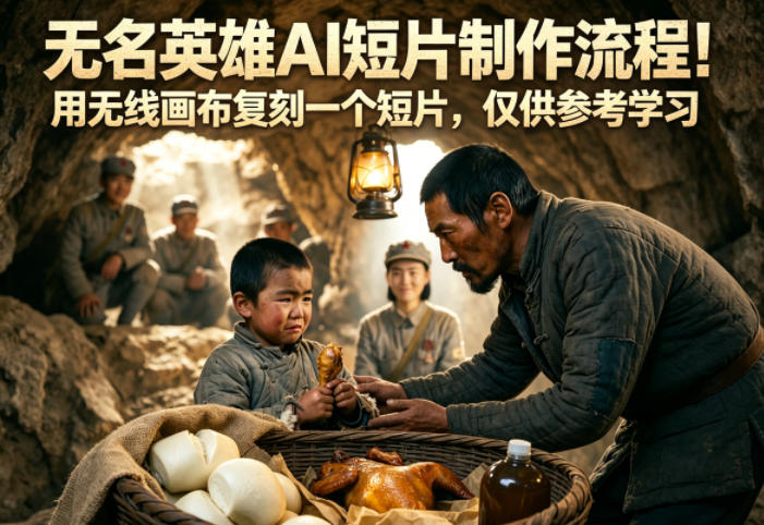 无名英雄AI短片制作流程！用无线画布复刻一个短片，仅供参考学习-阿牛笔记