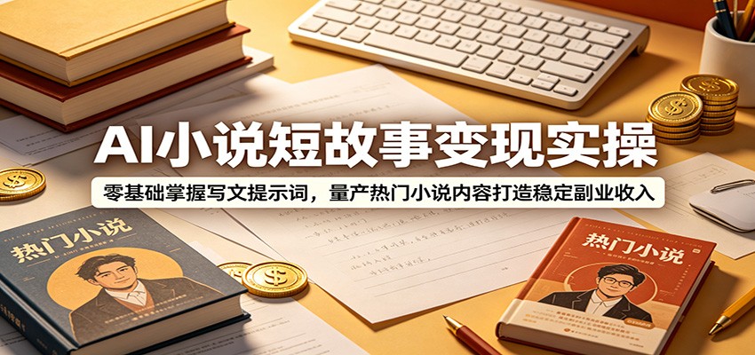 AI小说短故事变现实操：零基础掌握写文提示词，量产热门小说内容打造稳定副业收入-阿牛笔记