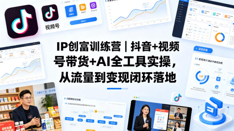 IP创富训练营｜抖音+视频号带货+AI全工具实操，从流量到变现闭环落地-阿牛笔记