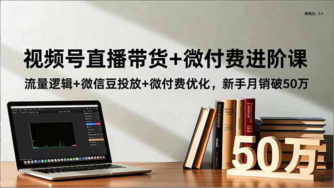 视频号直播带货+微付费进阶课：流量逻辑+微信豆投放+微付费优化，新手月销破50万-阿牛笔记
