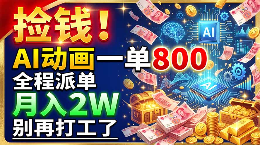 捡钱！AI动画一单800，全程派单，月入2W，别再打工了-阿牛笔记
