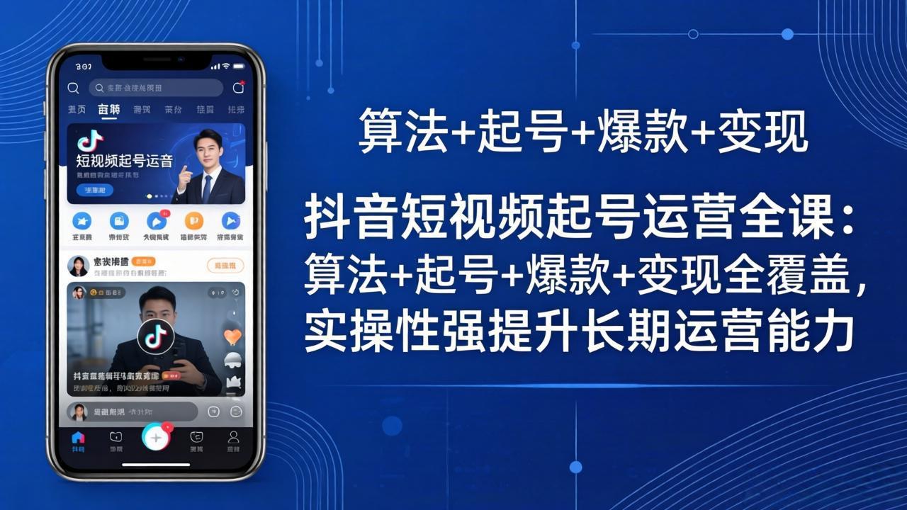 抖音短视频起号运营全课：算法+起号+爆款+变现全覆盖，实操性强提升长期运营能力-阿牛笔记