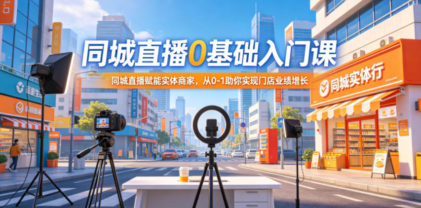 同城直播0基础入门课,同城直播赋能实体商家,从0-1助你实现门店业绩增长-阿牛笔记
