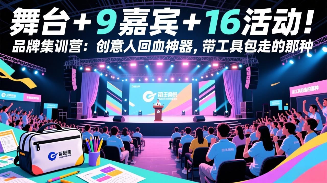 舞台 + 9 嘉宾 + 16 活动！品牌集训营：创意人回血神器，带工具包走的那种-阿牛笔记
