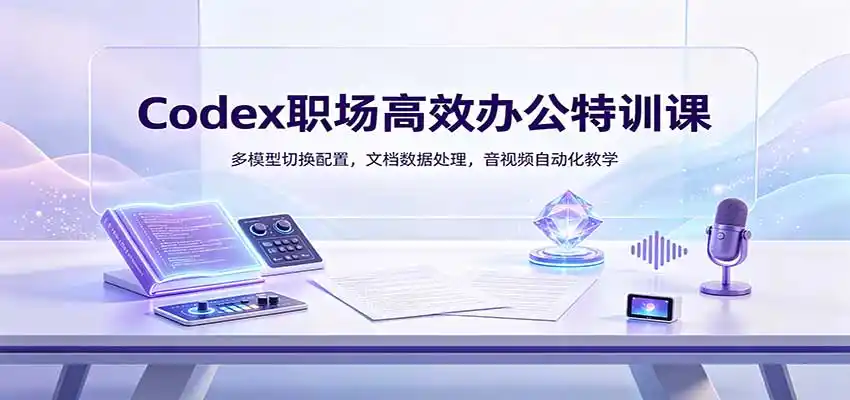 Codex职场高效办公特训课:多模型切换配置,文档数据处理,音视频自动化教学-阿牛笔记