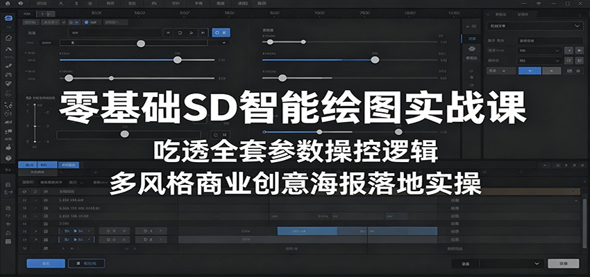 零基础SD智能绘图实战课:吃透全套参数操控逻辑,多风格商业创意海报落地实操-阿牛笔记