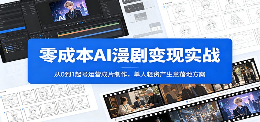 零成本AI漫剧变现实战：从0到1起号运营成片制作，单人轻资产生意落地方案-阿牛笔记