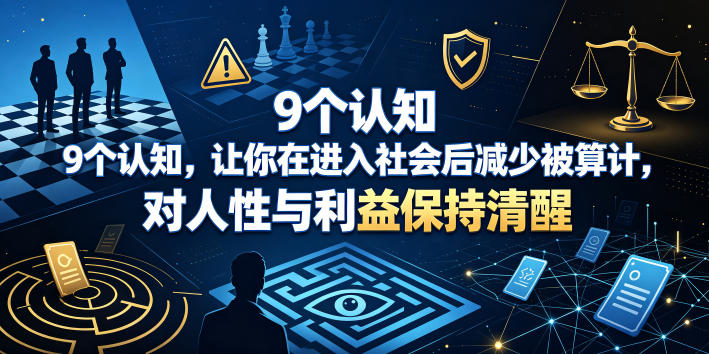 付费文章：9个认知，让你在进入社会后减少被算计，对人性与利益保持清醒-阿牛笔记