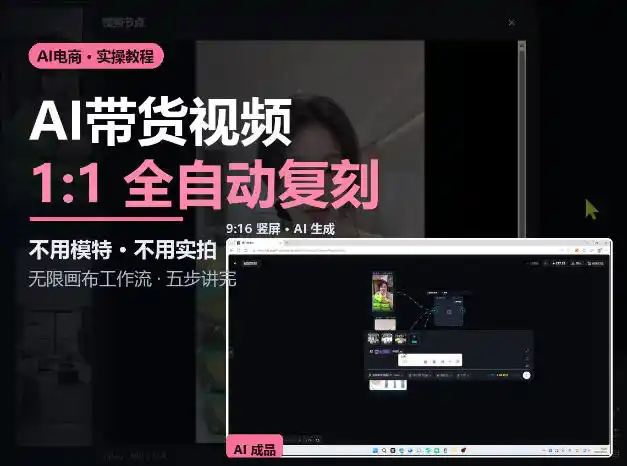 无限画布实操AI复刻带货视频完整流程不用模特不用实拍-阿牛笔记