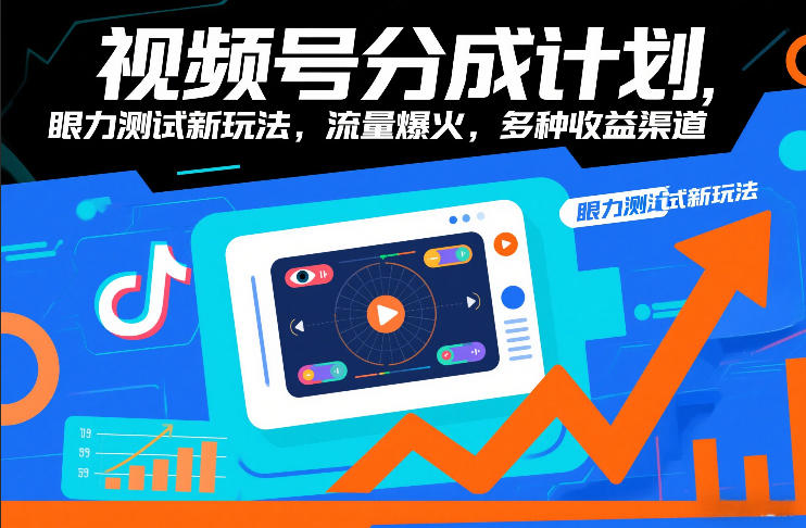 视频号分成计划，眼力测试新玩法，流量爆火，多种收益渠道-阿牛笔记