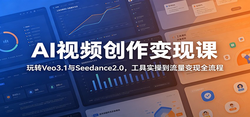 AI视频创作变现课：玩转Veo3.1与Seedance2.0，工具实操到流量变现全流程-阿牛笔记