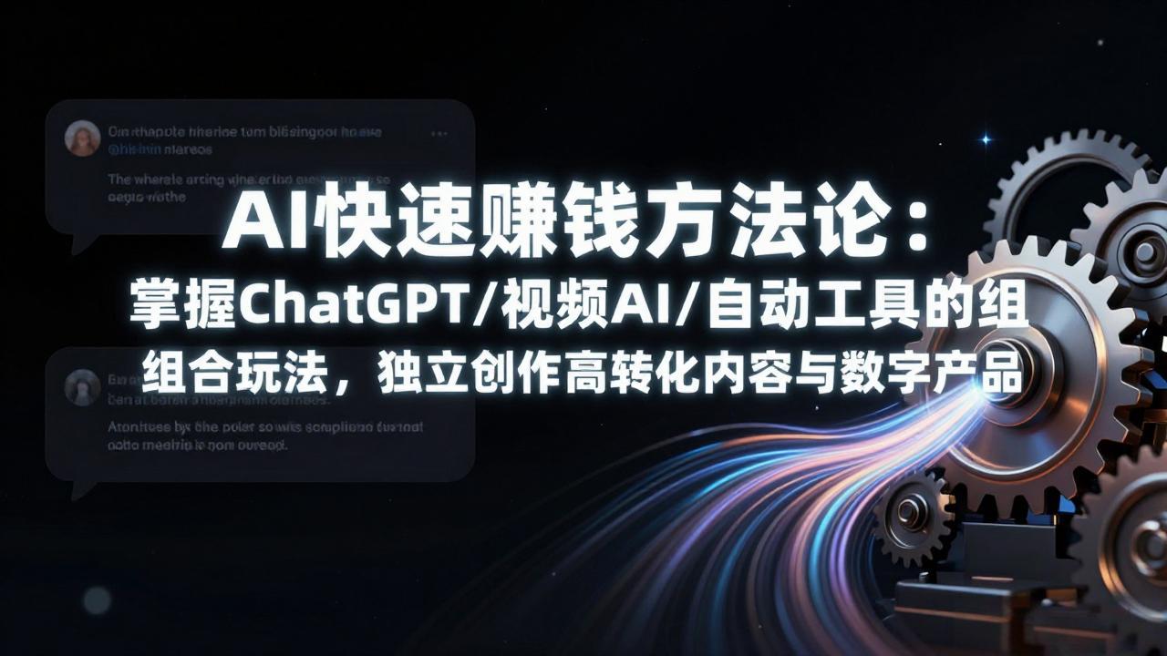 AI快速赚钱方法论：掌握ChatGPT/视频AI/自动化工具的组合玩法，独立创作高转化内容与数字产品-阿牛笔记