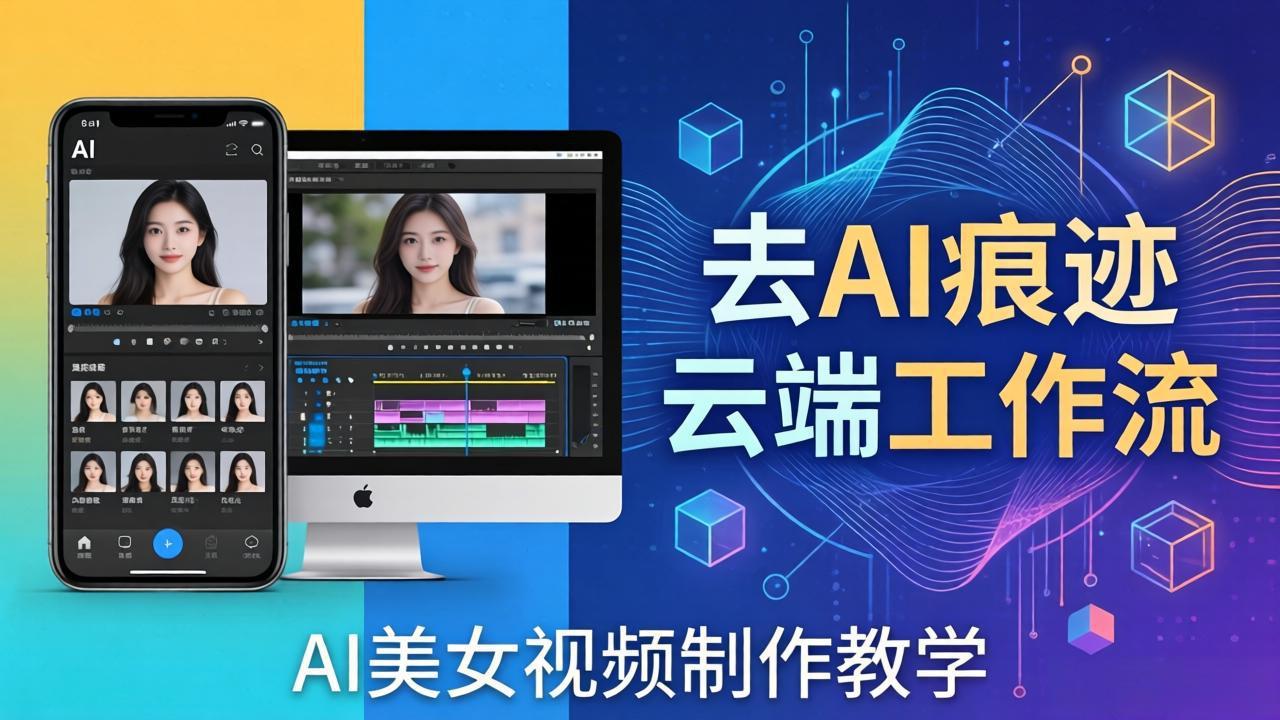 AI美女视频制作教学：去AI痕迹，云端工作流出图，手机电脑均可，不需要配置-阿牛笔记
