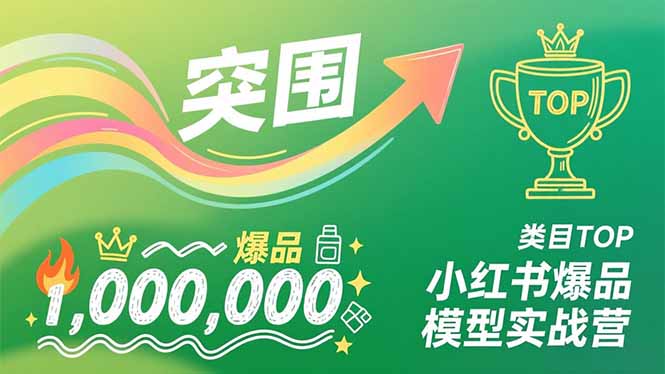 小红书爆品模型实战营，从新品突围到成为类目TOP，可复制路径，打造多个营收百万级爆品-阿牛笔记