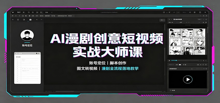 AI漫剧创意短视频实战大师课:账号定位脚本创作,图文转视频,漫剧全流程落地教学-阿牛笔记