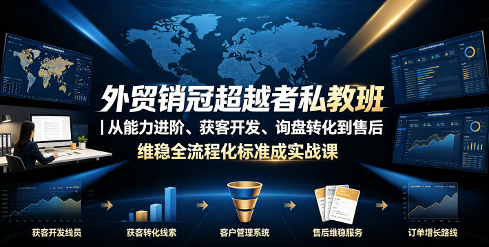外贸销冠超越者私教班|从能力进阶、获客开发、询盘转化到售后维稳全流程标准化成交实战课-阿牛笔记
