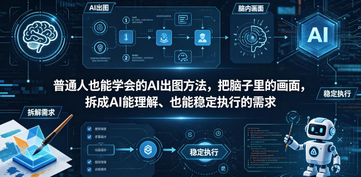 普通⼈也能学会的AI出图⽅法，把脑子里的画面，拆成AI能理解、也能稳定执行的需求【文档】-阿牛笔记