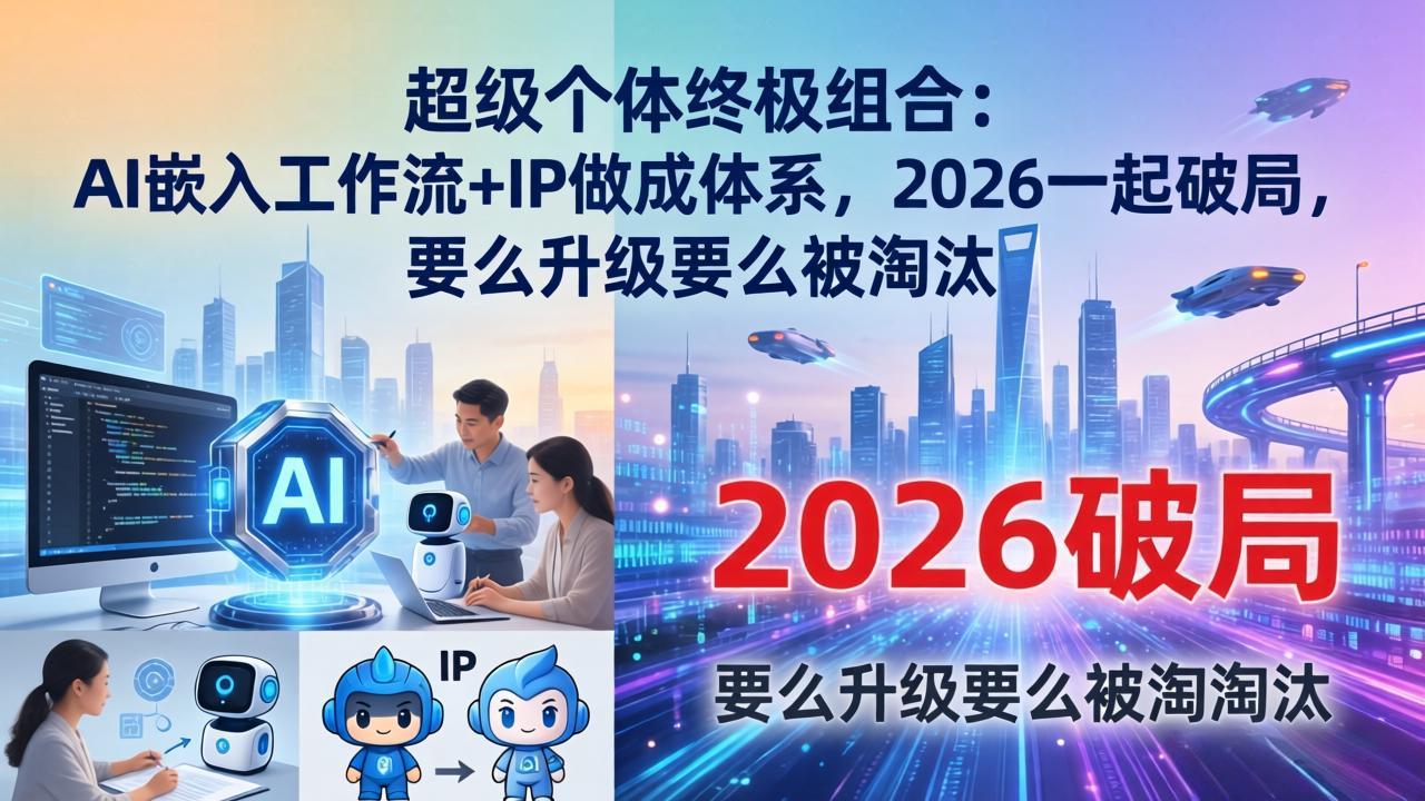 超级个体终极组合：AI嵌入工作流+IP做成体系，2026一起破局，要么升级要么被淘汰-阿牛笔记