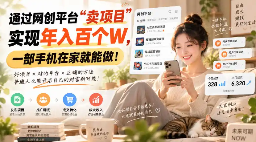 靠卖网创项目变现,一年拿下百万收益!一台手机就能操作!-阿牛笔记