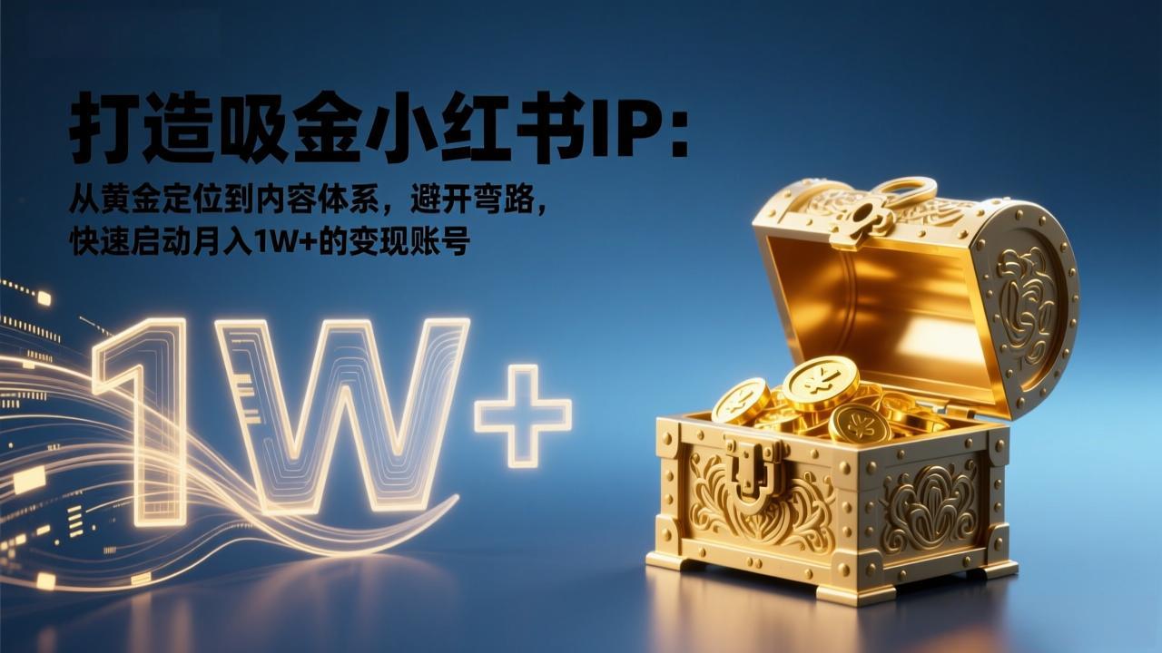 打造吸金小红书IP：从黄金定位到内容体系，避开弯路，快速启动月入1W+的变现账号-阿牛笔记