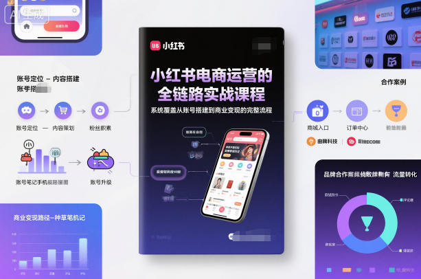 小红书电商运营的全链路实战课程,系统覆盖从账号搭建到商业变现的完整流程-阿牛笔记