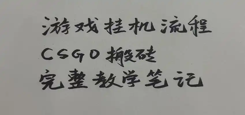 游戏挂机全流程笔记分享，CSGO游戏搬砖，小白看了当天学会见收益-阿牛笔记
