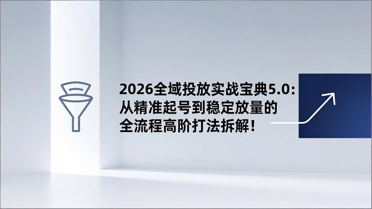 2026全域投放实战宝典5.0：从精准起号到稳定放量的全流程高阶打法拆解！-阿牛笔记