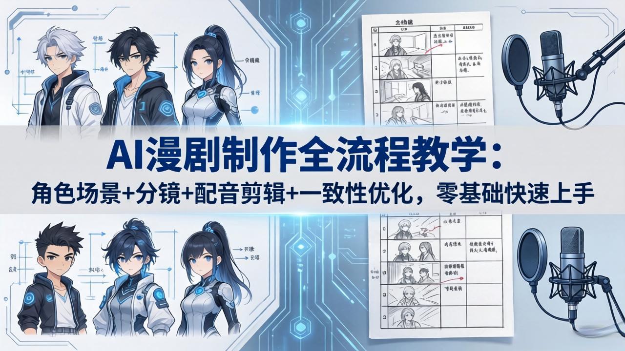 AI漫剧制作全流程教学：角色场景+分镜+配音剪辑+一致性优化，零基础快速上手-阿牛笔记