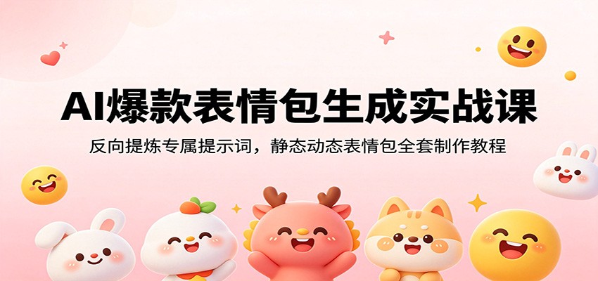 AI爆款表情包生成实战课：反向提炼专属提示词，静态动态表情包全套制作教程-阿牛笔记