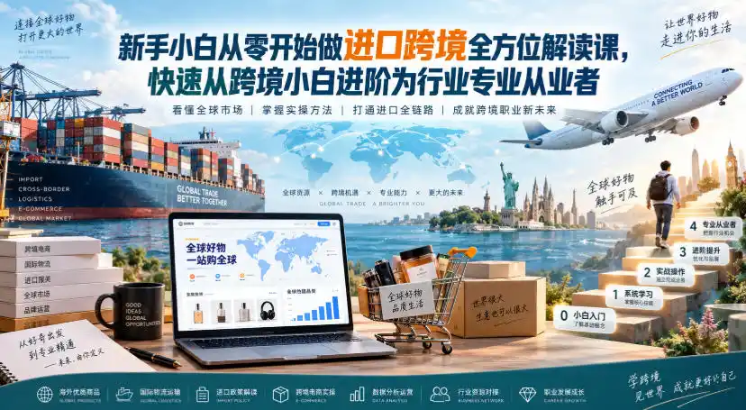 新手小白从零开始做进口跨境全方位解读课，快速从跨境小白进阶为行业专业从业者-阿牛笔记