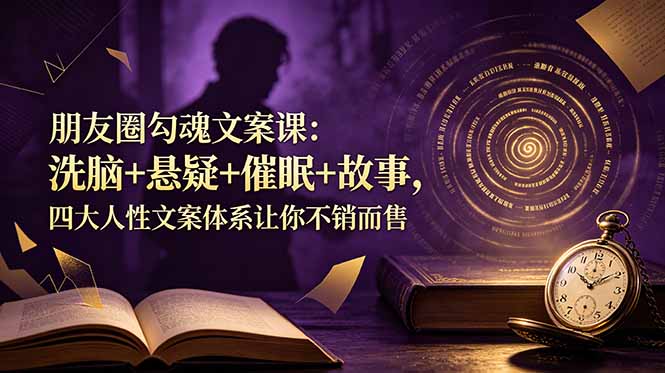 朋友圈勾魂文案课：洗脑+悬疑+催眠+故事，四大人性文案体系让你不销而售-阿牛笔记