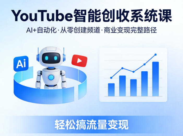 YouTube智能创收系统课，AI+自动化，从零创建YouTube频道并实现商业变现的完整路径，轻松搞流量变现-阿牛笔记