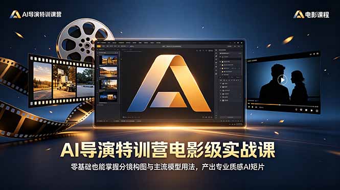 AI导演特训营电影级实战课,零基础也能掌握分镜构图与主流模型用法,产出专业质感AI短片-阿牛笔记