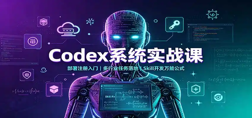 Codex系统实战课：部署注册入门，多行业任务落地，Skill开发万能公式-阿牛笔记