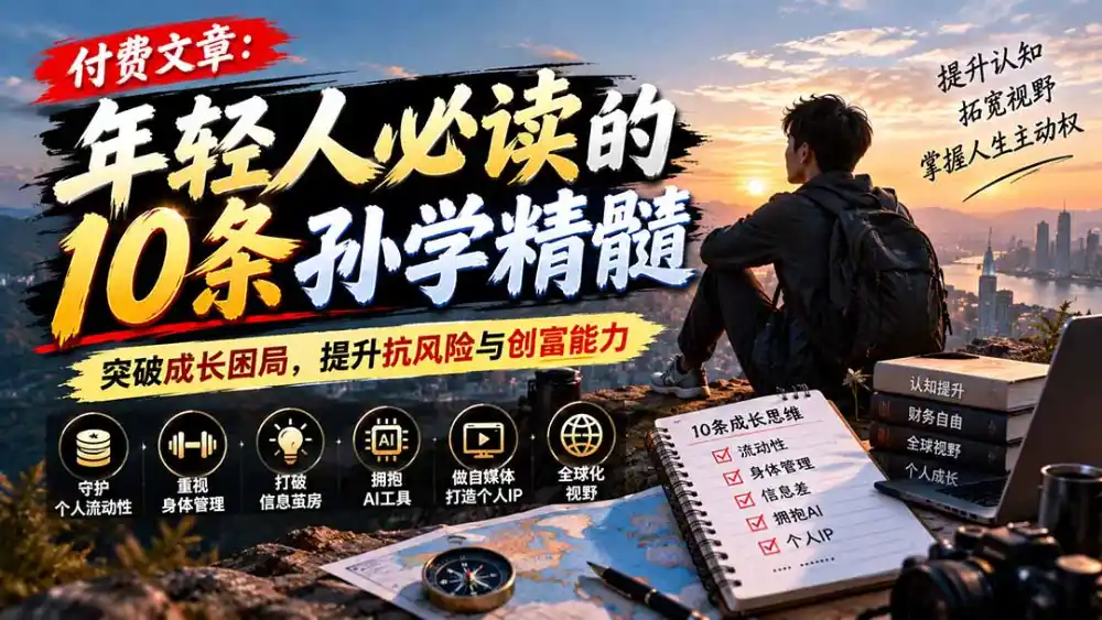 付费文章:年轻人必读的10条孙学精髓,突破成长困局,提升抗风险与创富能力-阿牛笔记
