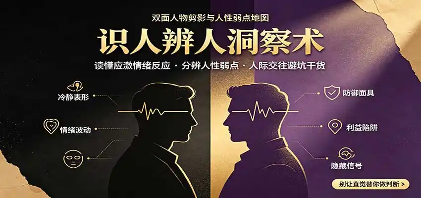 识人辨人终极心法：读懂应激情绪反应，分辨人性弱点，人际交往避坑干货-阿牛笔记