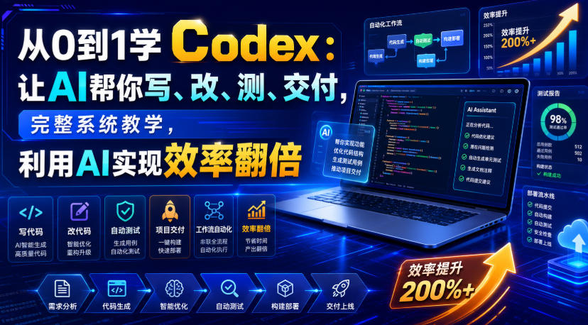 从0到1学Codex:让AI帮你写、改、测、交付,完整系统教学,利用AI实现效率翻倍-阿牛笔记